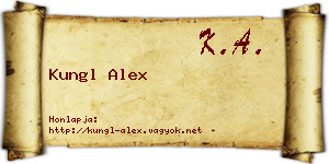 Kungl Alex névjegykártya